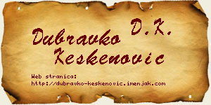 Dubravko Keskenović vizit kartica